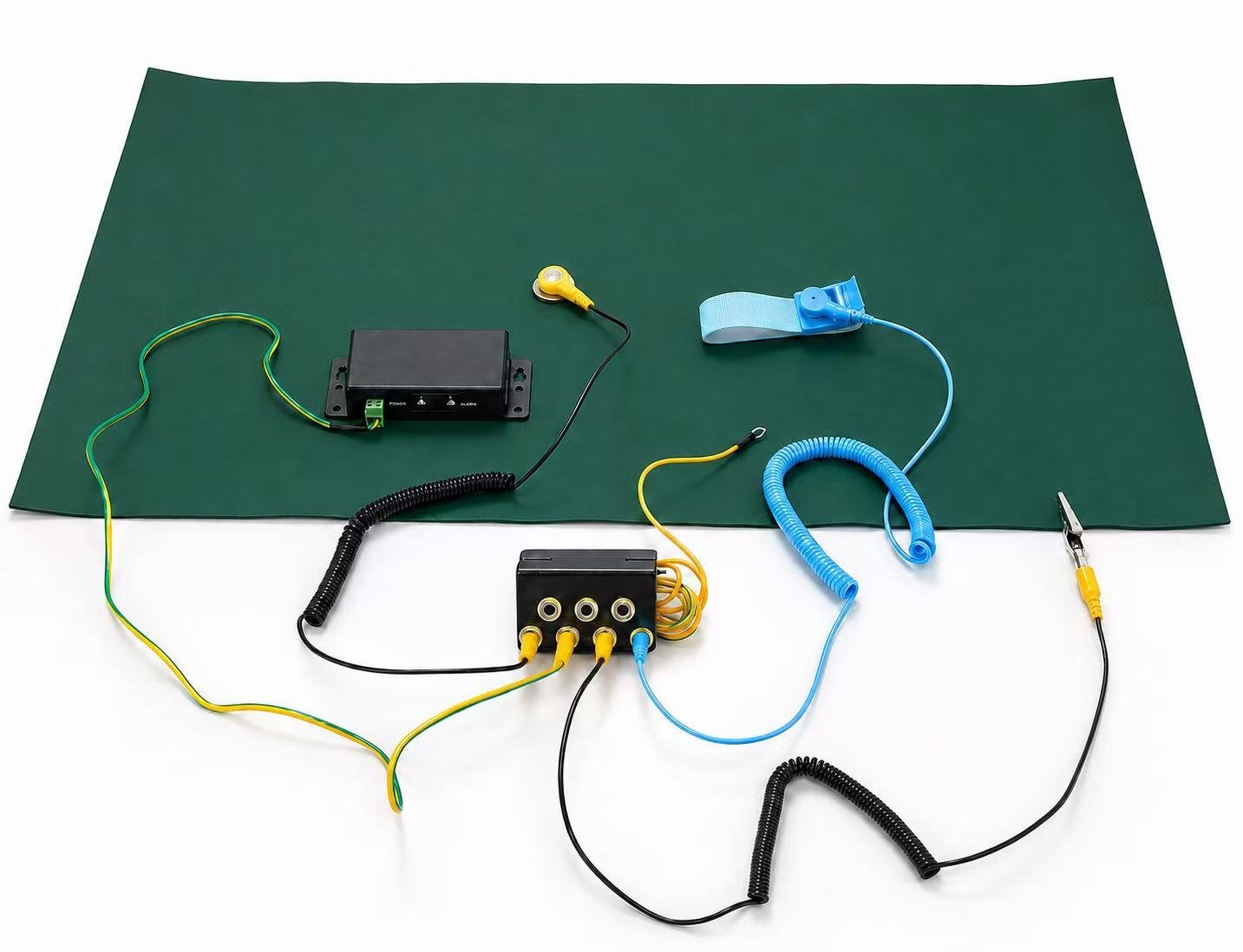 ESD mat kit with grounding cord and wrist strap