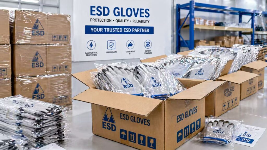 Bulk ESD gloves supplier for electronics factories