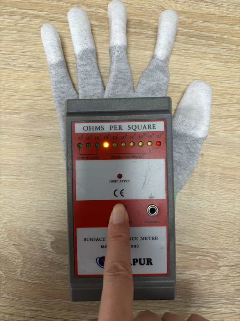ESD glove resistance range 10⁶ to 10⁹ ohms explained