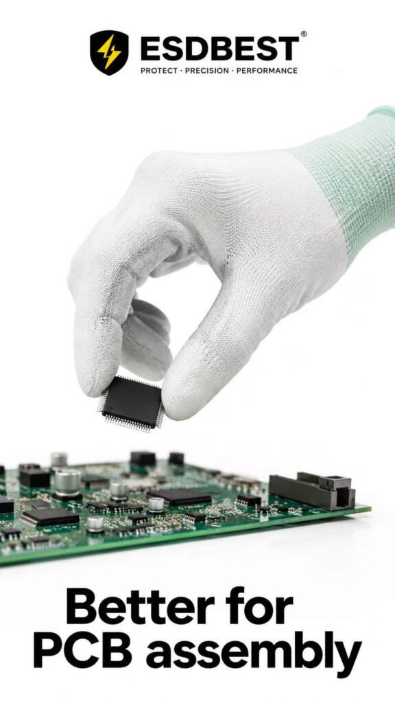 PU ESD gloves for PCB assembly