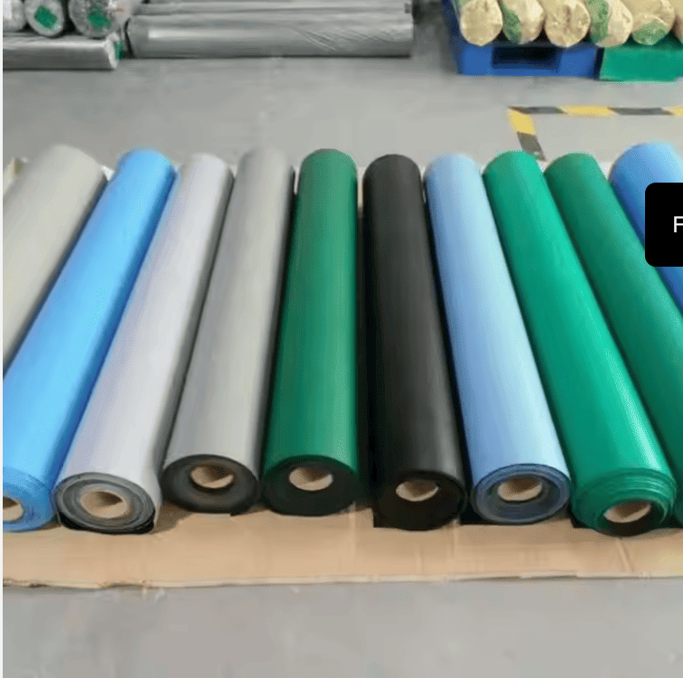 ESD floor mat installed in electronics manufacturing factory