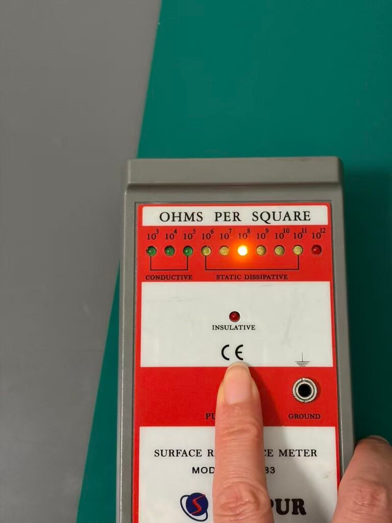 ESD mat grounding test with ground cord and common point ground