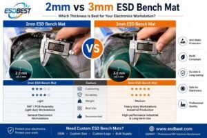 Different thickness options for ESD bench mats.